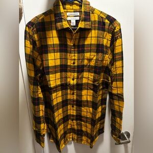 Amazon Essentials Men's Yellow and Black Plaid Shirt